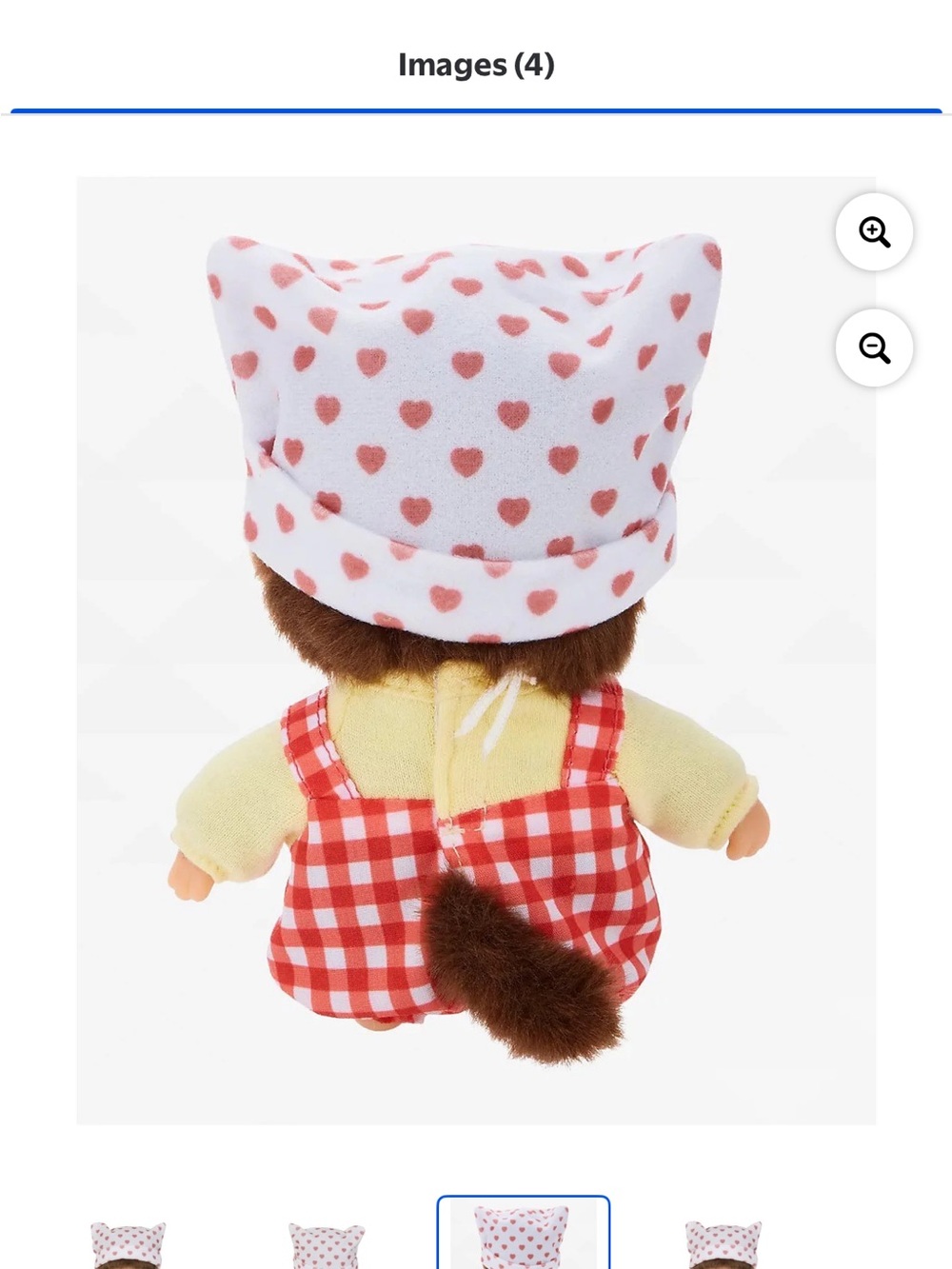 Monchhichi x Hello Kitty Gingham Bebichhichi 5.5” Plush Toy - Picture 2 of 7